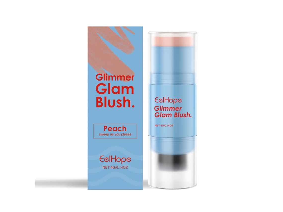 Bastão Blush Pincel Duas Pontas Pêssego