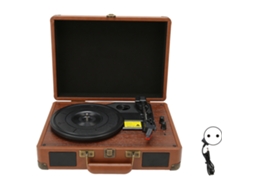 Tocador de discos vinil LAXISCREED Bluetooth 5.0, 3 velocidades, marrom escuro