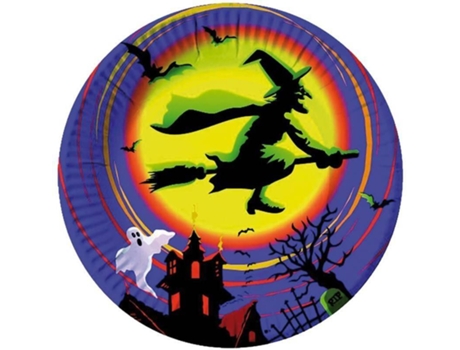 Decorações de Halloween  Pratos de Bruxa (10 Un - 23 cm)