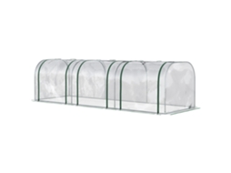 Estufa De Cm Túnel Transparente Pvc E Aço Com Portas Articuladas. 295x100x80