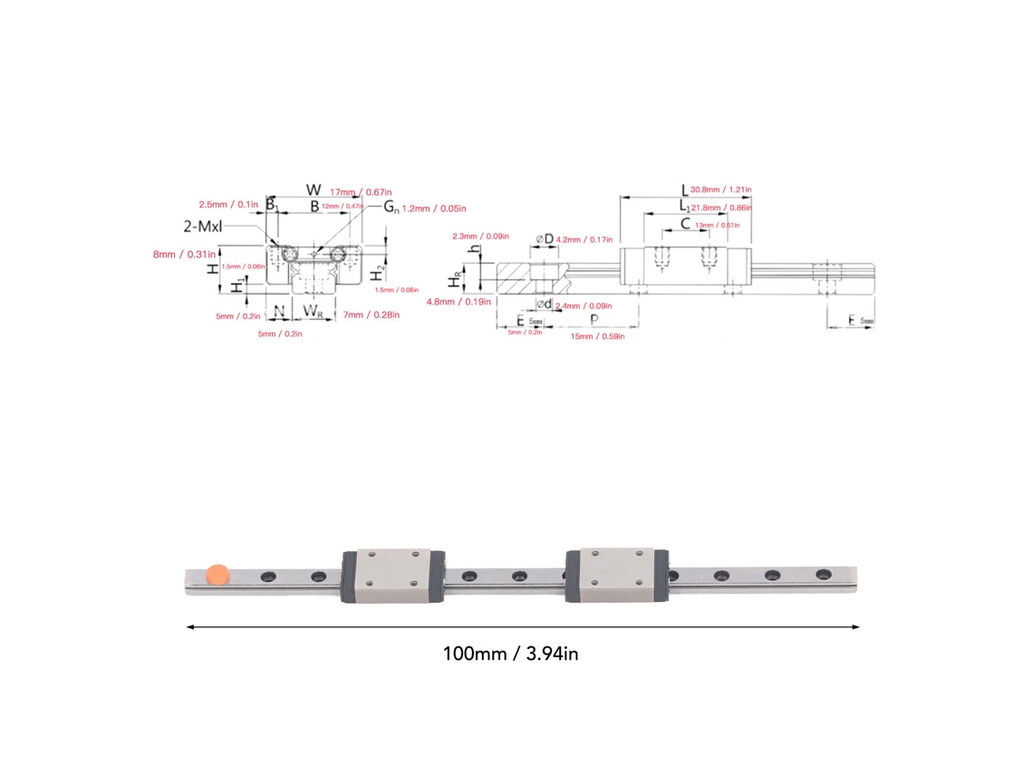 Laxiscreed Guia Linear Em Aço Inoxidável Mgn7h Para Impressoras 3d E Máquinas Cnc Diy