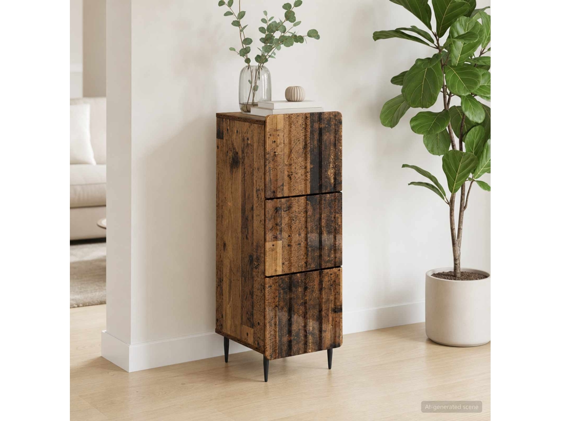 Vidaxl Gabinete De Gavetas 33 X 34,5 X 92 Cm Derivados De Madeira