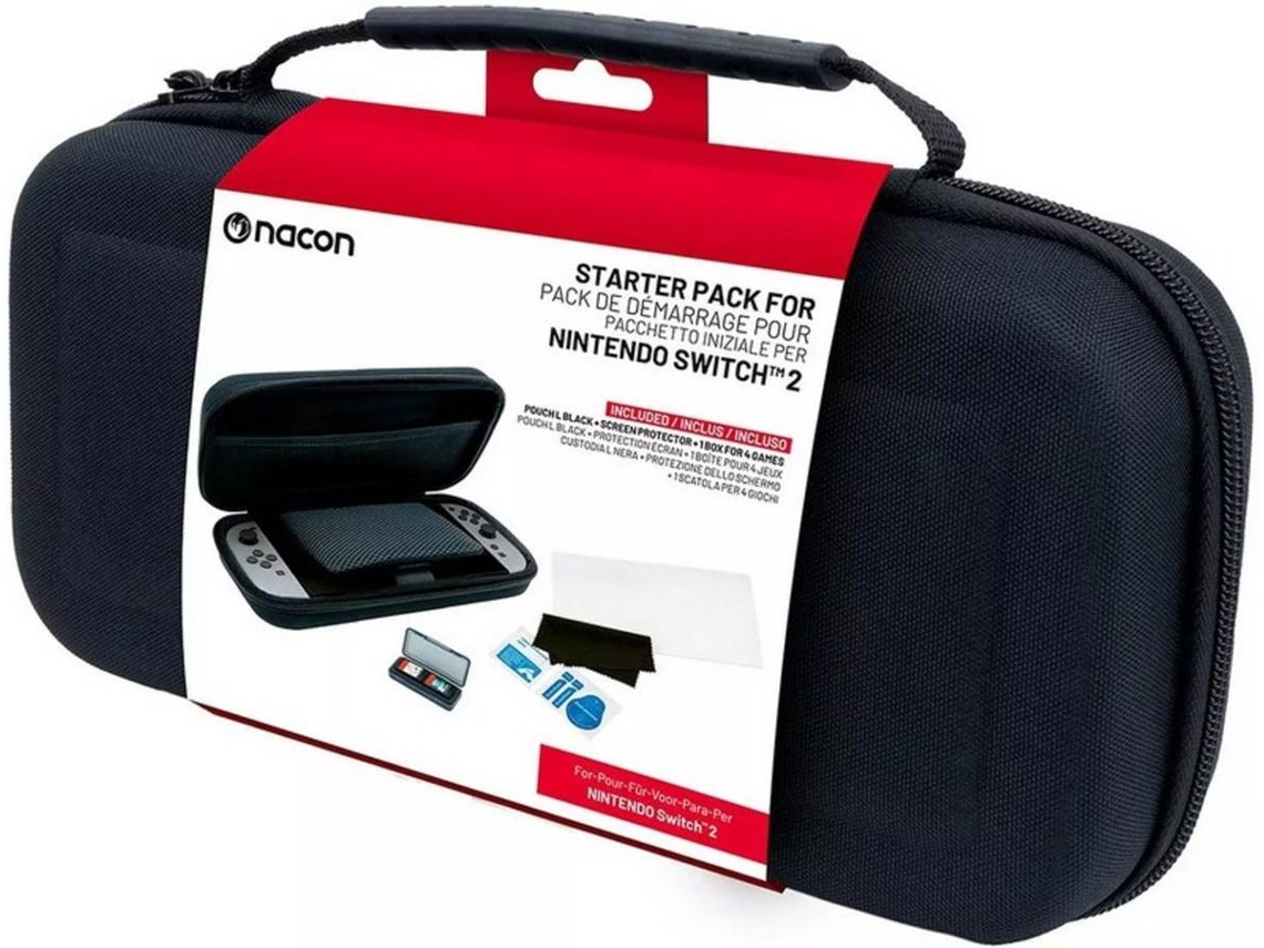 Bolsa Rígida e Protector Ecrã BIGBEN para Nintendo Switch 2 (Tamanho L - Preto)