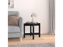 Vidaxl Mesa De Centro Ø 52,5x45 Cm Madeira De Pinho Maciça Preto