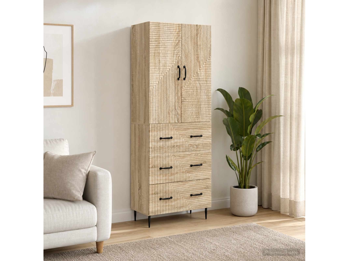 Vidaxl Conjunto De Gabinete 2 Pcs Carvalho Sonoma 66 X 34,5 X 90 Cm