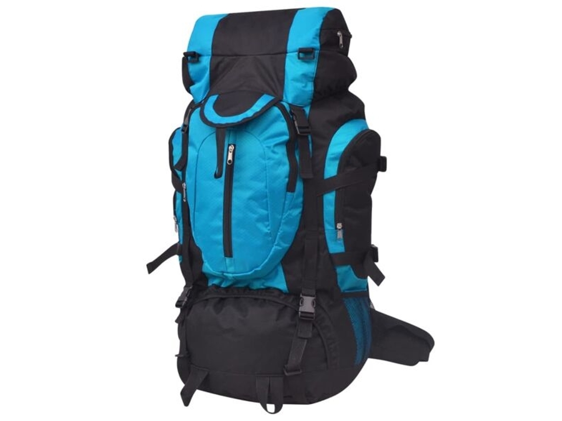 Mochila De Caminhada Vidaxl Xxl 75 L Preta E Azul, Para Transporte E Organização Prática Dos Artigos Indicados