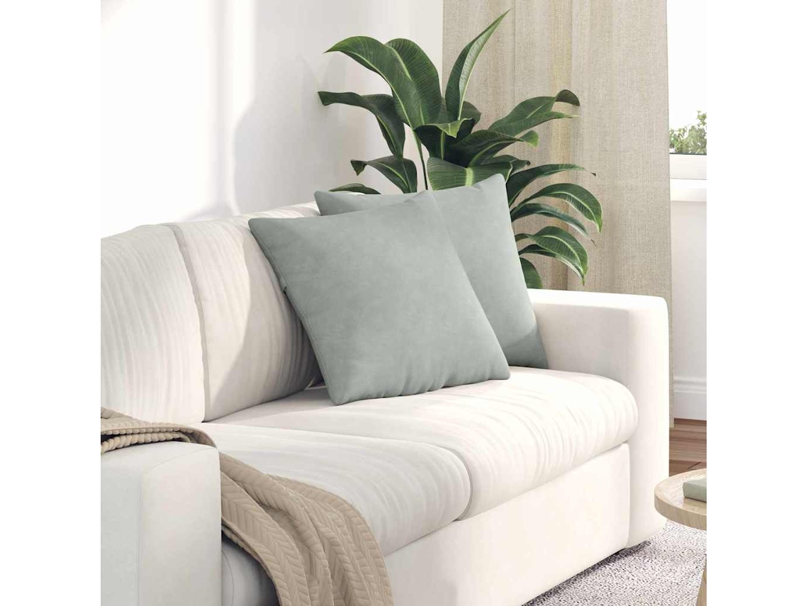 Vidaxl Travesseiros De Sofá 2 Pcs Cinzento-claro 45 X 45 Cm