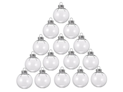Bolas De Natal Transparentes De Plástico Pet 6cm - 15 Unidades, Decorativas Preenchíveis Para Festivais E Presentes Infantis