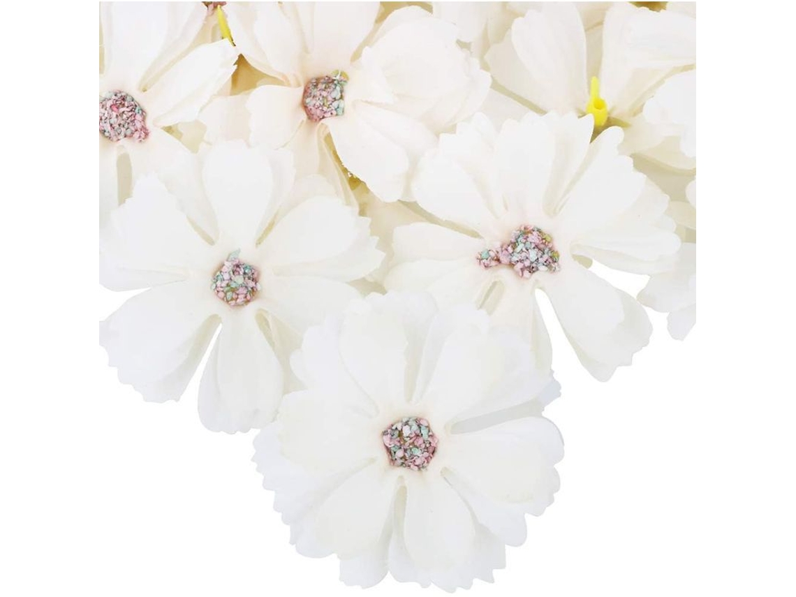 50 Peças de Cabeças de Margarida Artificiais de Seda para Decoração Diy Casamento Lar