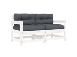 Maison Exclusive - Cadeiras De Jardim C/ Almofadões 2 Pcs Pinho Maciço Branco