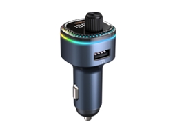 Transmissor Fm YIZHOOD C58 Bluetooth 5.3 Mp3 Sem Fio Handsfree Call Dual Usb Pd Carregador Rápido Roda de Rolo Preto