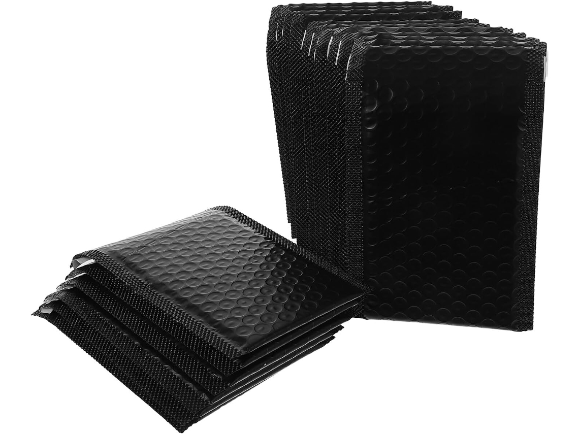 Envelopes acolchoados autoadesivos pretos, 11 x 13,4 cm, impermeáveis, resistentes a impactos e duráveis para embalagem de envio.