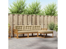 Vidaxl Conjunto De Sofás Para Exterior 4 Unid. Natural E Bege