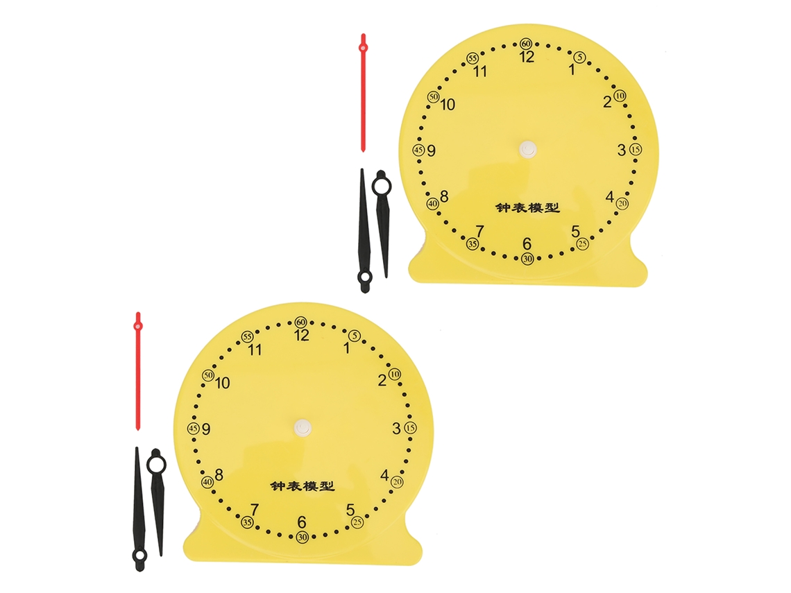 Primerox 2 Pcs Brinquedo Educativo Relógio para Aprender Hora Material Didático Científico Criativo