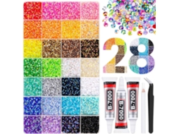 Kit de Aplicação de Strass, Aplicador com Strass e Ferramentas, Ideal para Decorar Roupas e Unhas com Strass . CZHHMART (28 Peças)