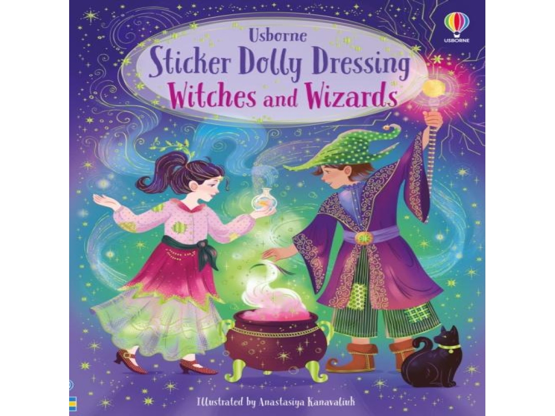 Livro Sticker Dolly Dressing Witches and Wizards de Fiona Watt (Inglês)