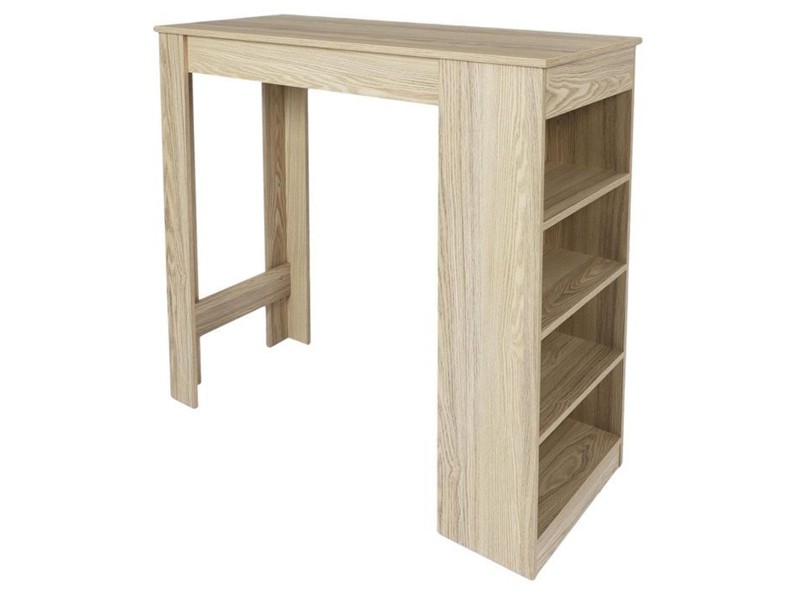 Mesa Alta de Bar com 4 Nichos Marrom S/MARCA