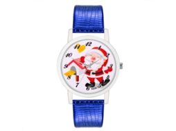 Relógio de Pulso Unissex de Quartzo com Pulseira de Couro Pu Papai Noel Natal