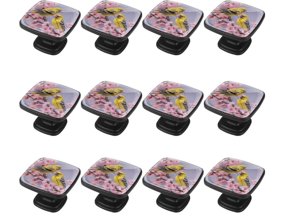 Puxadores Quadrados Para Armários De Cozinha, Puxadores Para Armários E Gavetas, 12 Peças, Flores, Galho De Árvore Da