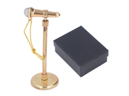 Primerox modelo Réplica Microfone Miniatura Ajustável para Casa de Bonecas 1:12 Decoração