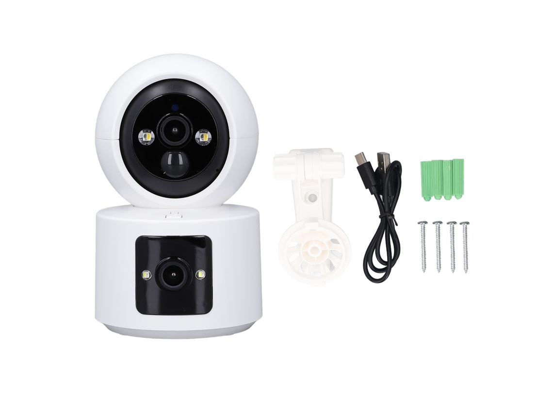 Câmera Web Para Casa Sem Fio Com Lente Dupla Interna, Segurança E Baby Monitor