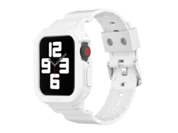 Bracelete de relógio integrada Glacier Transparent TPU para Apple Watch Series 7 45mm (branca)