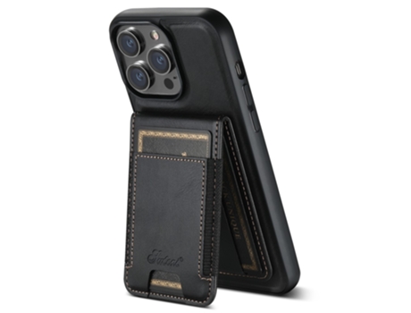 Suporte Casa Magsafe Para Iphone 12 Pro Max Suteni Pele Sintética Com Porta-cartões Preto