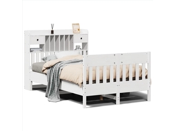 Cama Sem Colchão 135x190 cm Madeira de Pinho Maciça Branco MAISON EXCLUSIVE
