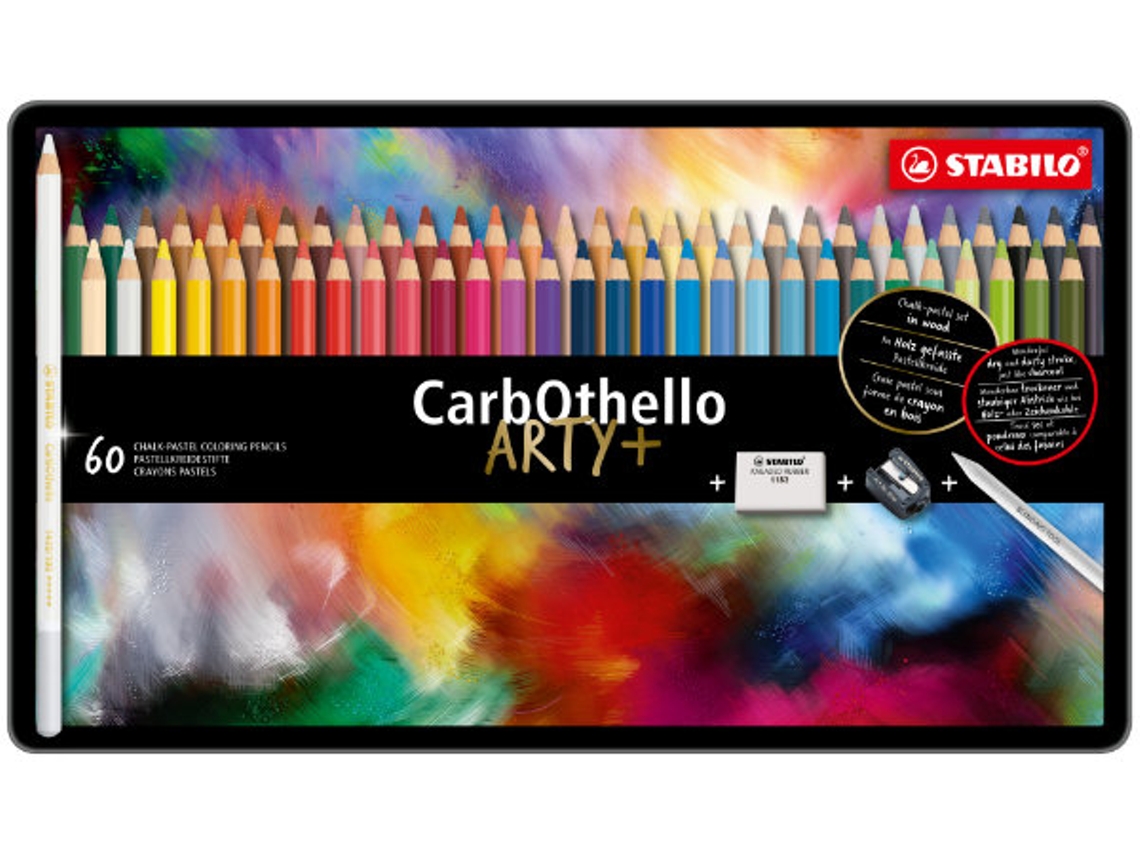 Lápis de Cor STABILO CarbOthello (60 Un - Multicor - Madeira)