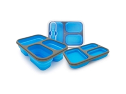 Caixa De Bento Dobrável 1pc Para Mulheres E Crianças Com Garfo Tampa Isenta De Bpa