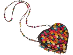Bolsa De Ombro/porta-moedas Artesanal Em Estilo Étnico Boêmio Com Miçangas E Conchas Naturais.