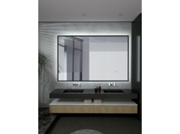 Espelho de Luz Led Retroiluminado com Anti-Embaciamento 140X80Cm Preto MICE COLLECTION