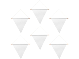 Bandeirinhas Caseiras Inoomp, Fáceis de Pintar, Bandeirinhas Triangulares Brancas de Lona, 6 Peças, Duráveis, para CHABERLU