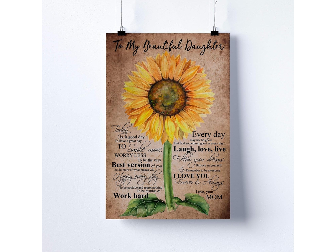 Placa De Alumínio Com Inscrição «para Minha Linda Filha, Hoje É Um Bom Dia Para Sorrir, Cadeau Pour Fille,