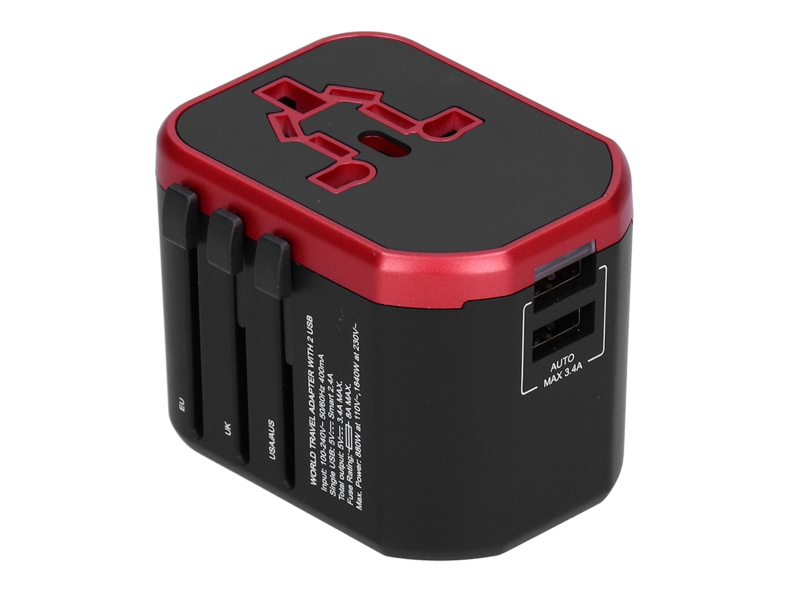 Laxiscreed Adaptador De Viagem Universal Com Portas Usb Para Carregar Dispositivos