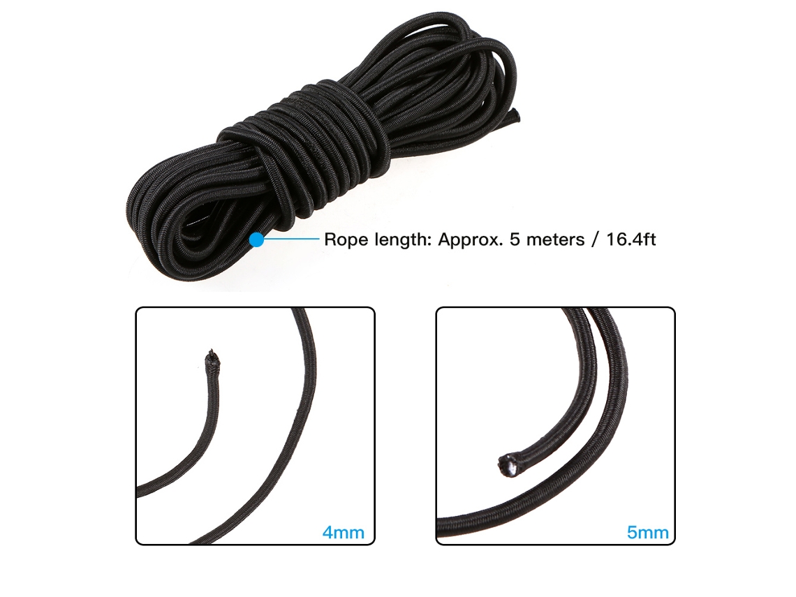 Mali corda Elástica Bungee para Kayak 5m 4mm/5mm Acessório de Barco Esportes Aquáticos
