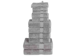 Vidaxl 12pcs Conjunto Toalhas Banho Premium Solund 600 Gsm Cinza