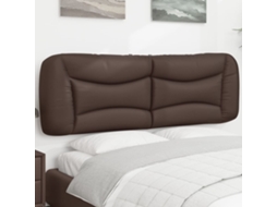 Vidaxl Almofadão De Cabeceira Hvar 160 Cm Couro Artificial Castanho