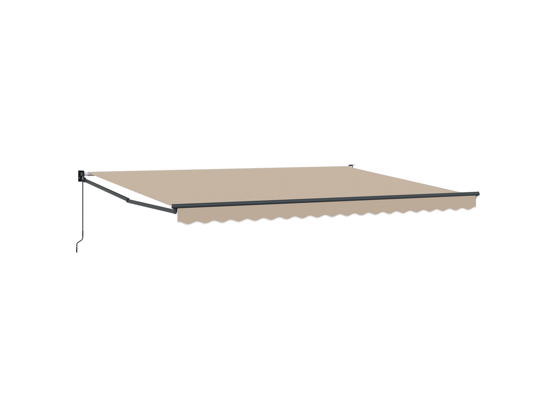 Toldo Retrátil Manual Bege Vidaxl Bege Poliéster