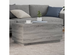 Vidaxl Mesa De Centro Com Luzes Led 90x50x40 Cm Cinzento Sonoma