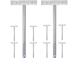 Conjunto de 10 Porta cartões Aço Inoxidável com Clipe, 40 Cm, da Healeved. Expositores Portáteis para Painéis