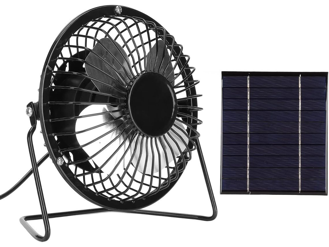 Ventilador Com Painel Solar Septpenta, Mini Ventilador Portátil Alimentado Por Painel Solar De 2, 5w, Ventilador Solar