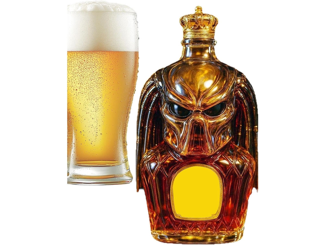 Decantador De Uísque 300 Ml Com Vedação Hermética Design Tridimensional Recipiente Vazio Par Gokoco