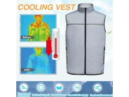 Cinza 2xl Tengoo Colete Três Velocidades Vento Resistente Calor Usb Proteção Solar Resfriamento Contínuo Dois Ventiladores Verão
