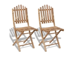 Cadeiras Dobráveis De Jardim 2 Pcs Bambu Dkd Home Decor