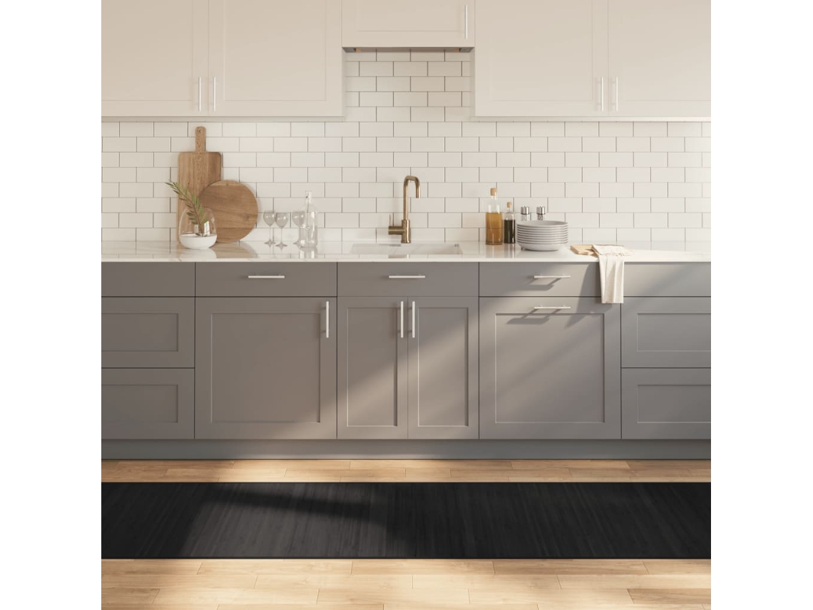 Vidaxl Tapete Retangular 70x500 Cm Bambu Preto