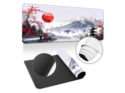 Tapete De Rato Japonês Branco E Vermelho Antiderrapante Mount Fuji Bureaumat 800x300x3mm Dureforward
