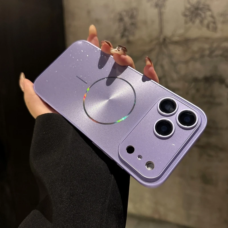 Capa Magnética Magsafe Para Iphone 17 (roxa), Com Proteção Total Para A Lente.