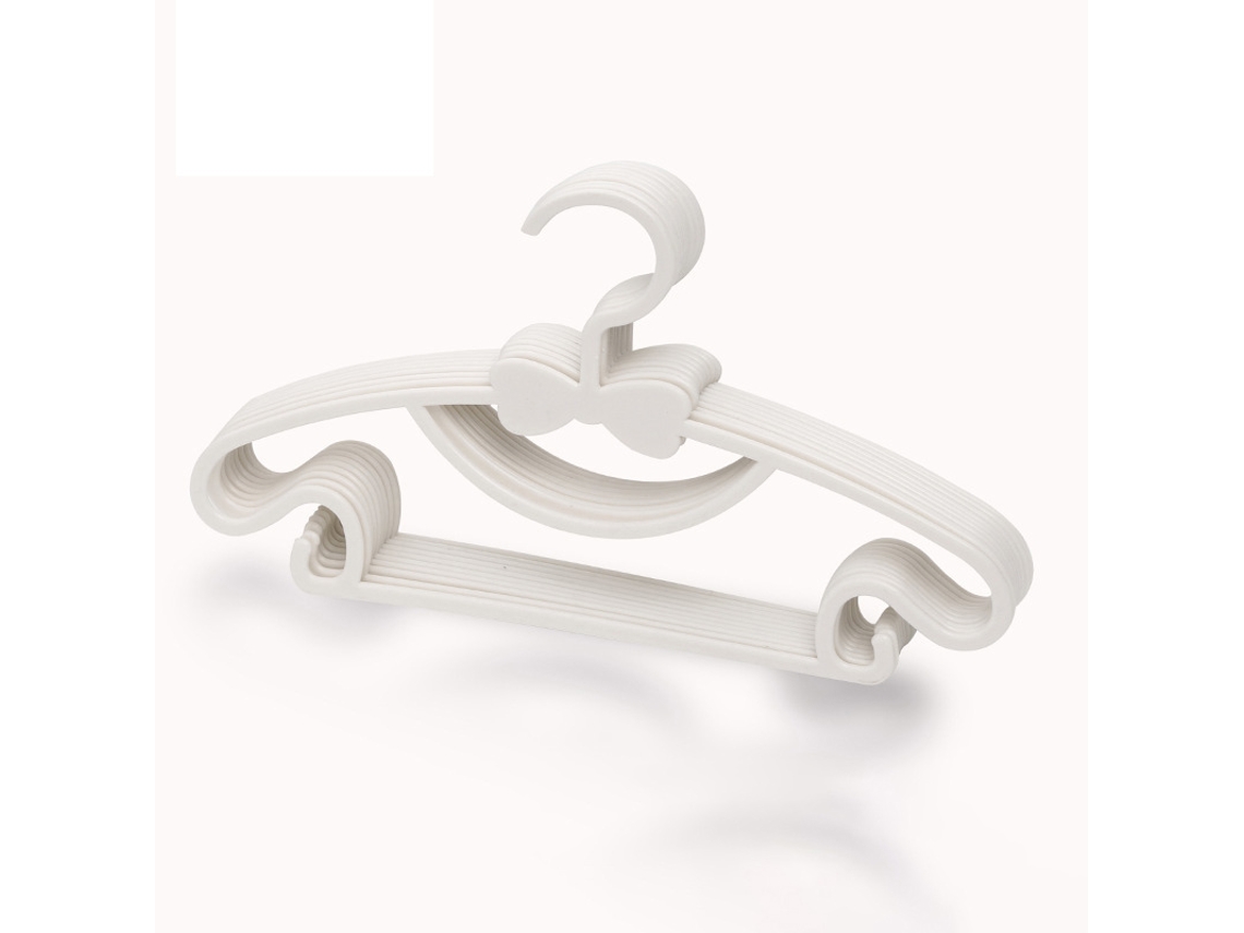 Cabides de armazenamento para crianças com laço plástico grosso para bebê toddler branco | S/MARCA
