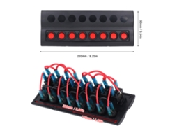 Painel De Comutador Elétrico Laxiscreed 8 Canais 12v Com Proteção Contra Sobrecarga
